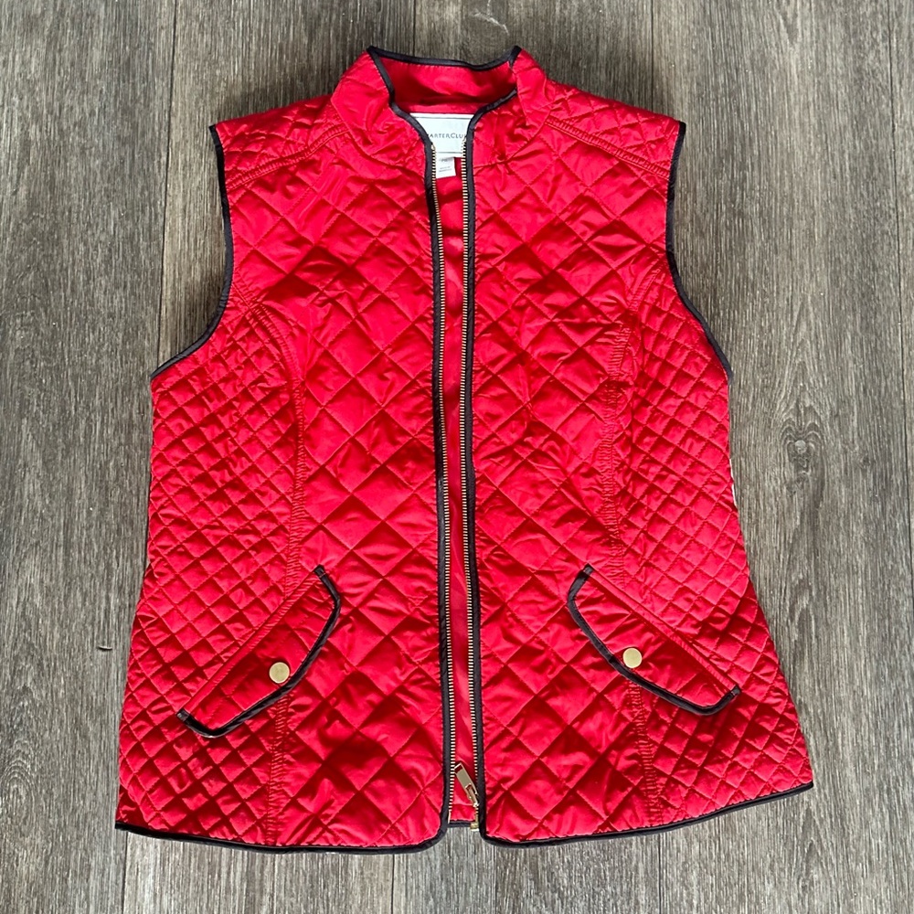 Charter Club Red Quilted Vest